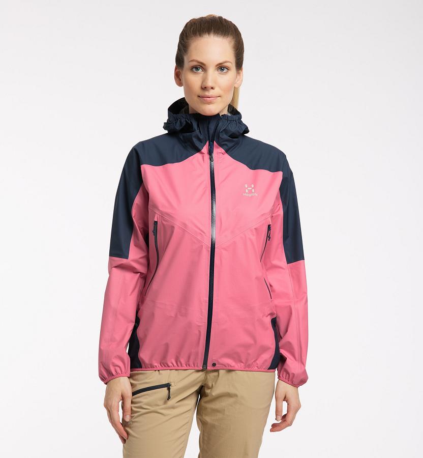 Haglöfs L.I.M Comp Waterproof Jacket Pink/Dark Blue For Womens OERVJ5329 Australia